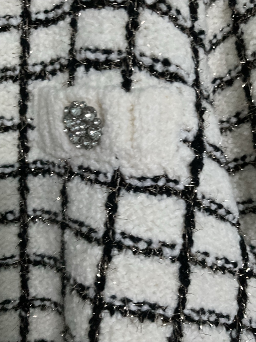 Ann Taylor Cream Knit Cardigan with Black Trim - Picture 4 of 6